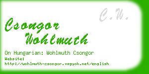 csongor wohlmuth business card